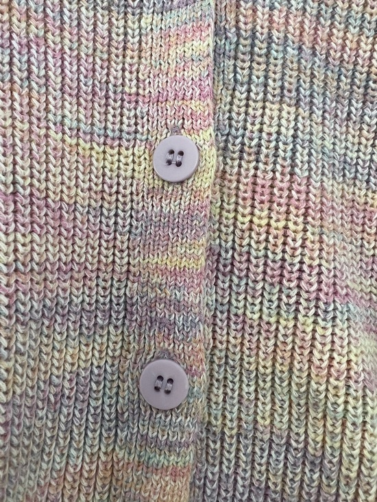 Splendid Sunset Marl Cardigan Pastel Multi-Color V-Neck Button Cardigan Sz 14 - Picture 4 of 5